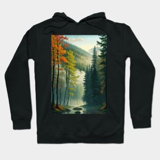 Autumn Pine Forest - Evergreens Turning Orange Hoodie